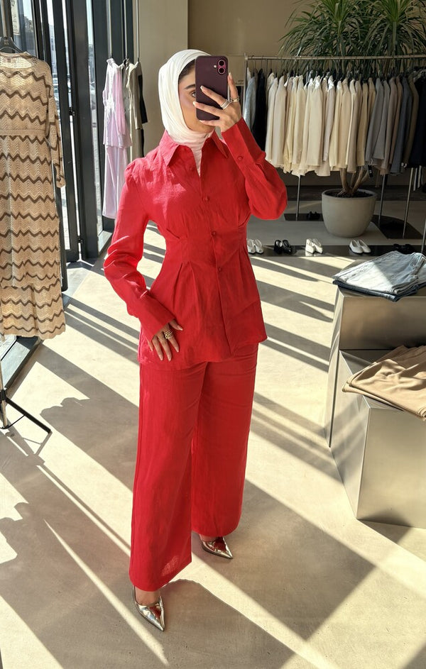 Peplum Hem Shirt & Pants