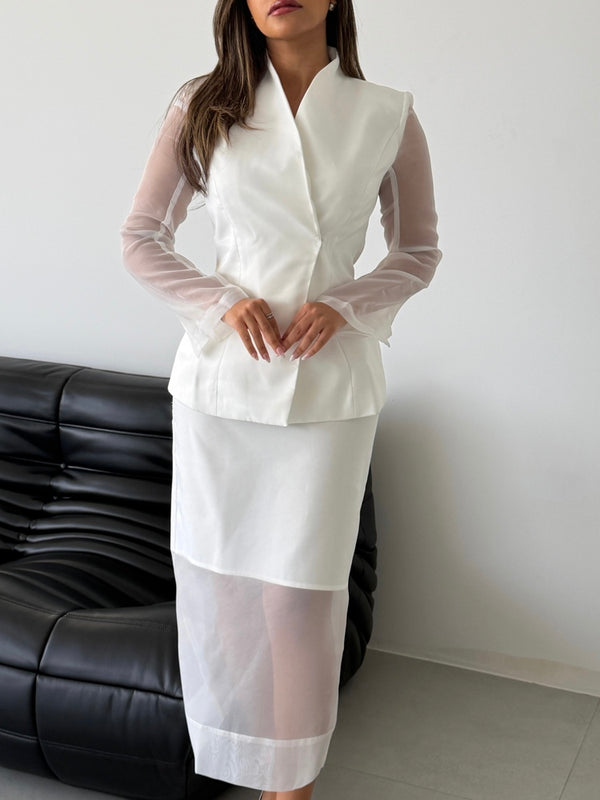 Sheer Mesh 2PC Skirt Set