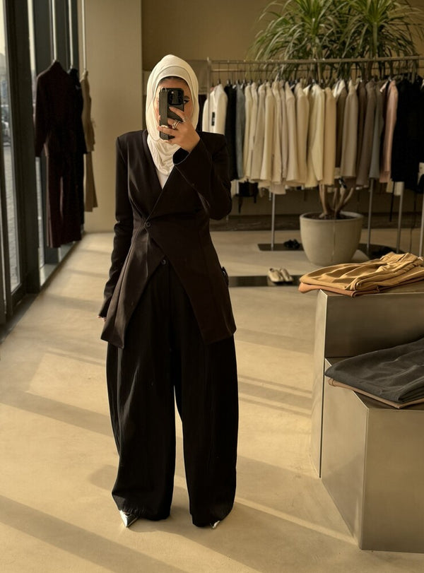 Asymmetrical One Button Blazer