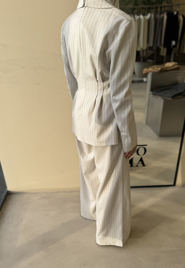 Scoop-neck Blazer Stripe Set