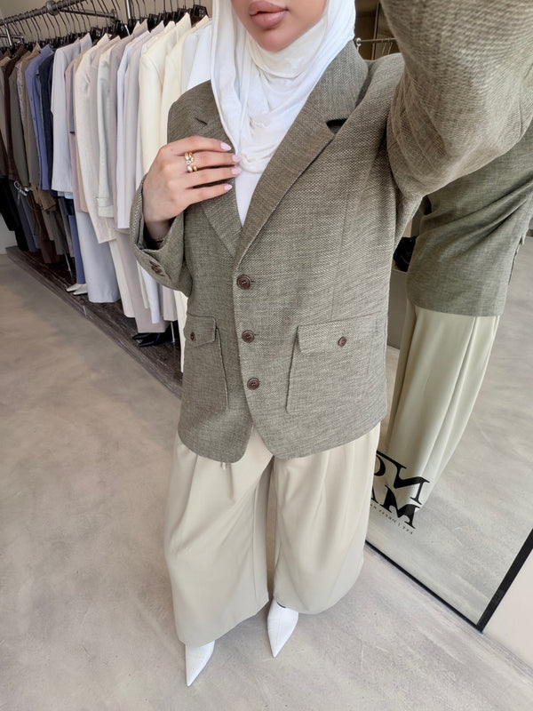 Slanted Pockets Blazer