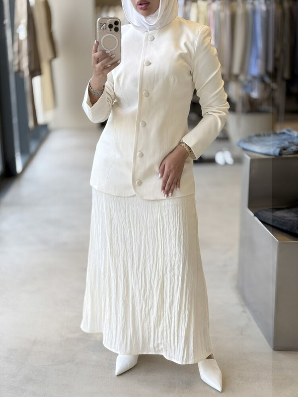 2PC Elegant Round Neck Skirt Set