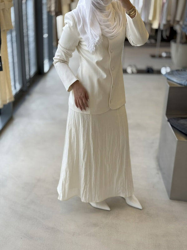 2PC Elegant Round Neck Skirt Set
