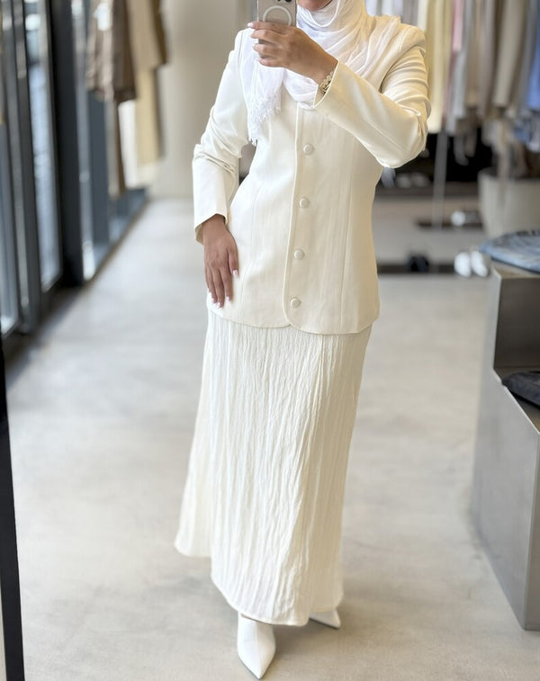 2PC Elegant Round Neck Skirt Set