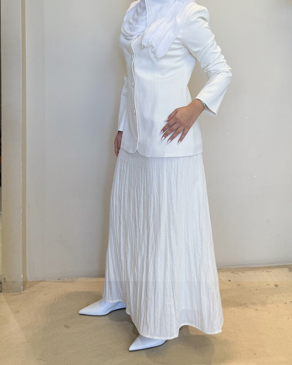 2PC Elegant Round Neck Skirt Set
