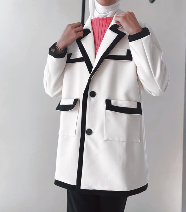 Patchwork Casual Blazers For Women New Turn-down Collar
