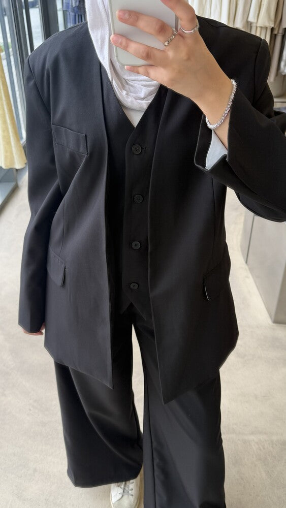 Casual V-neck Wrap Suit Set