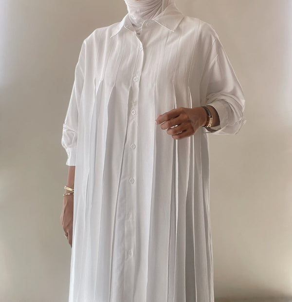 White Tassels Big Size Long Shirt Dress