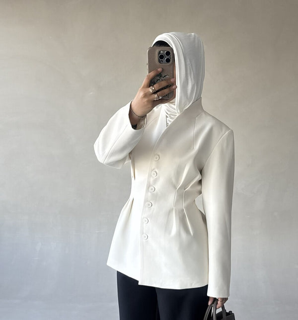 6 Buttons Blazer Waist Pleated