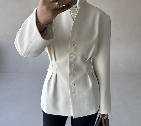 6 Buttons Blazer Waist Pleated