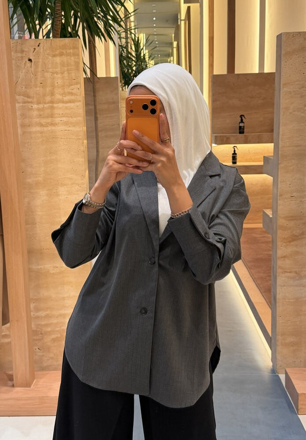 Dropped-shoulder Stripe Blazer
