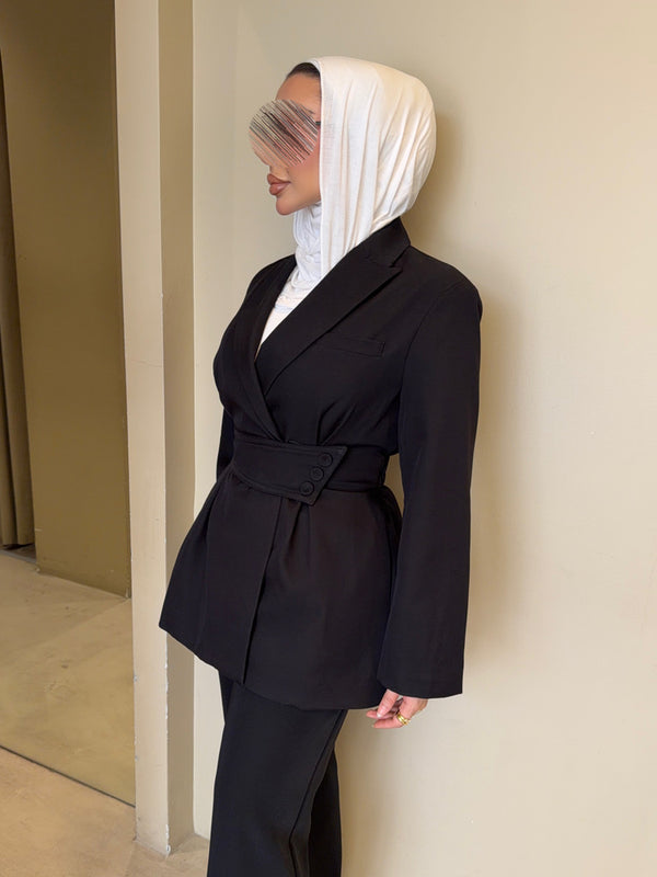 Wide Belted Blazer