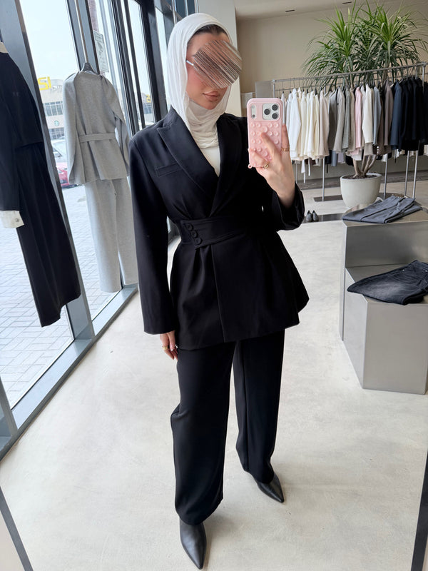 Wide Belted Blazer