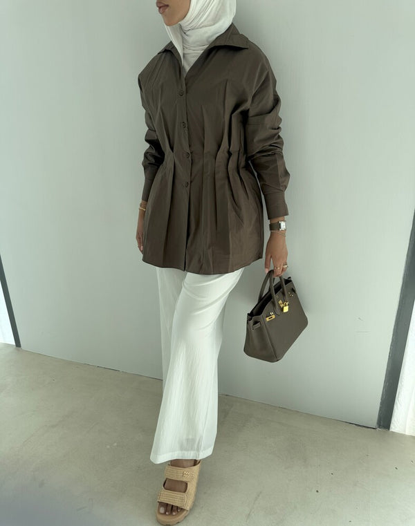 Waisted Pleated Shirts
