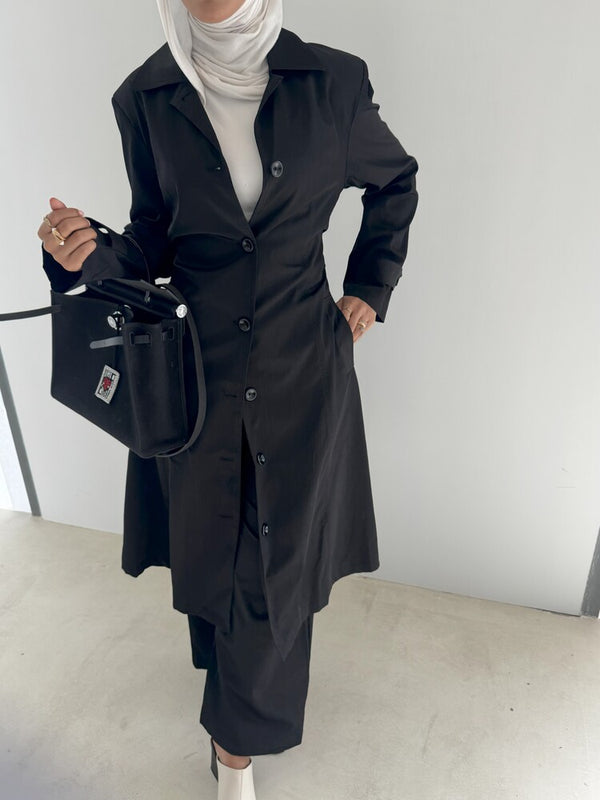 Belted Mid Trench w/ Pants