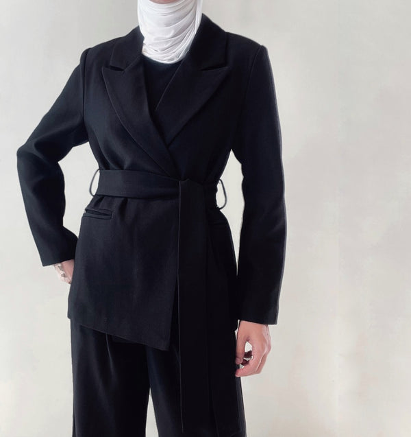 Long Sleeve Black Loose Fit Women Fashion Tide 2 Sets