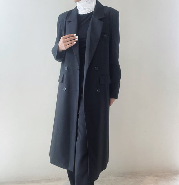 Long Trench Coat For Women 2023 Spring New Solid Color Notched