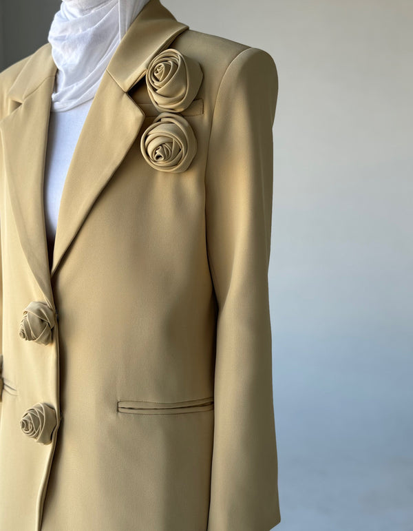 Women Blazer Coat 3D Flowers