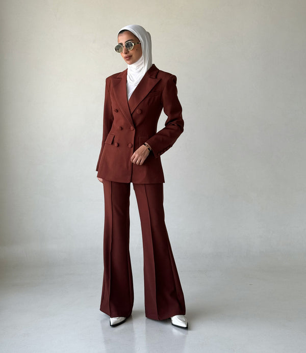 Suit Jacket Blazer Flare Pants Set ملابس مجموعات كاملة