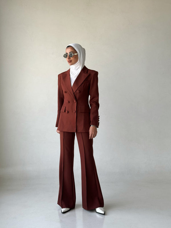 Suit Jacket Blazer Flare Pants Set ملابس مجموعات كاملة