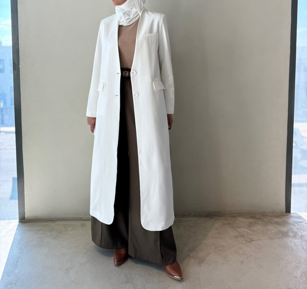 Fashion Women's Blazer V-shaped Collarless Long Sleeves