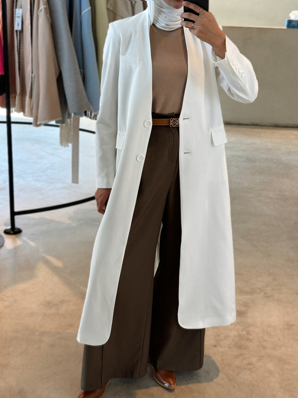 Fashion Women's Blazer V-shaped Collarless Long Sleeves