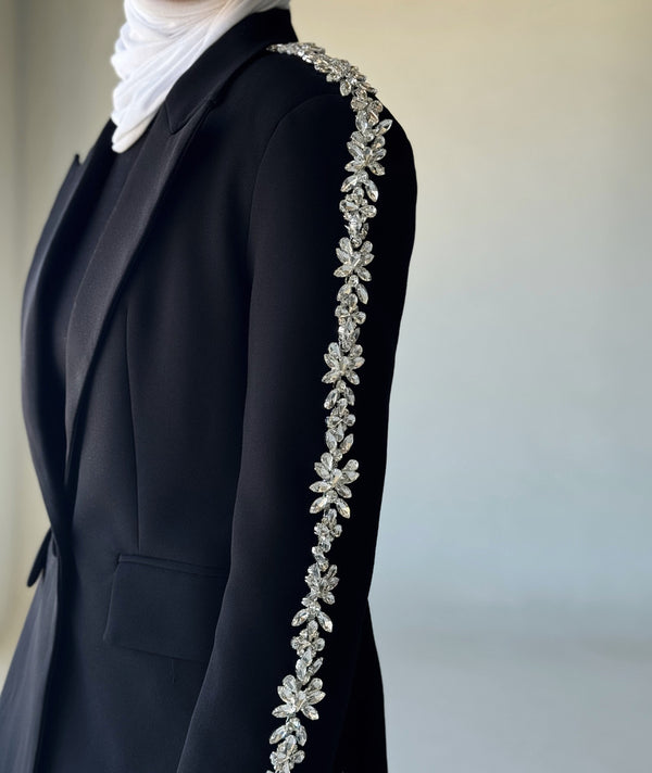 Beaded Rhinestone Blazer Pants Suits ملابس مجموعات كاملة