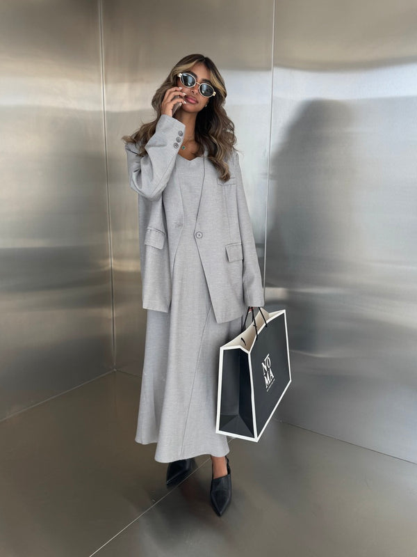 A-line Sleeveless Dress w/ Blazer Set