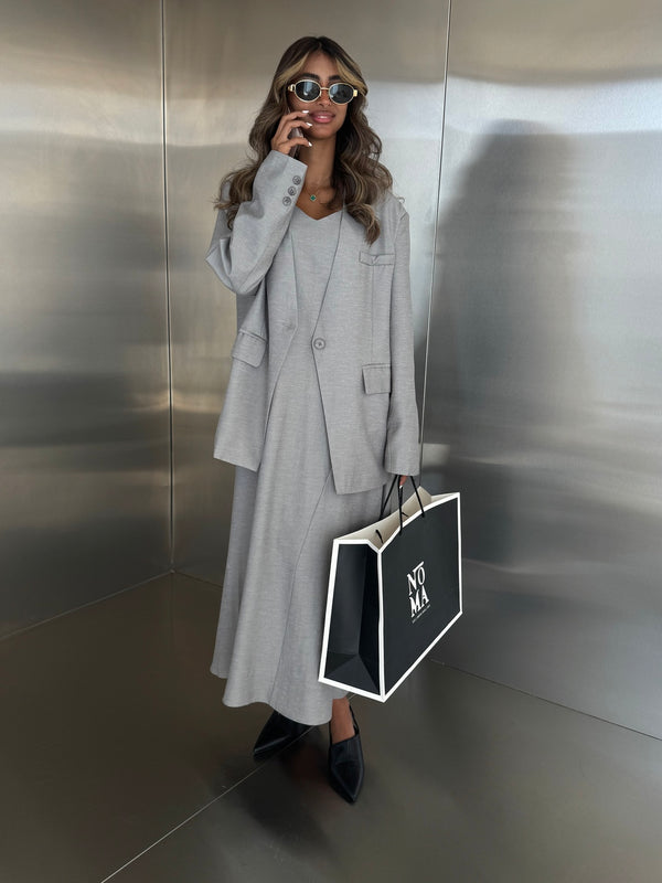 A-line Sleeveless Dress w/ Blazer Set