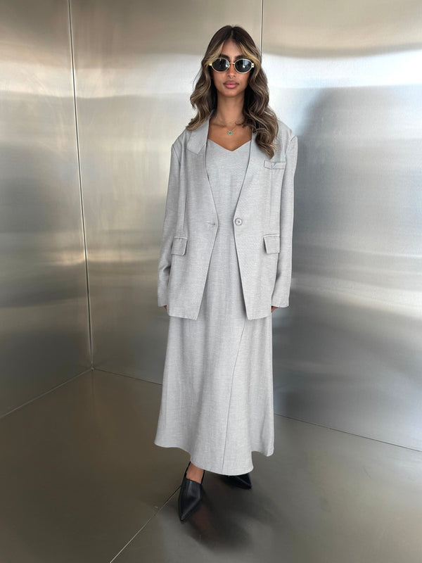 A-line Sleeveless Dress w/ Blazer Set