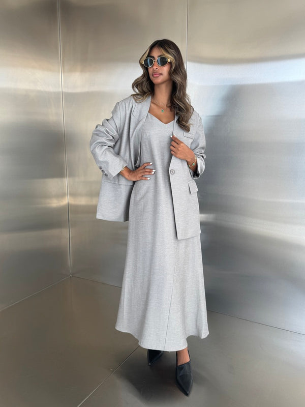 A-line Sleeveless Dress w/ Blazer Set