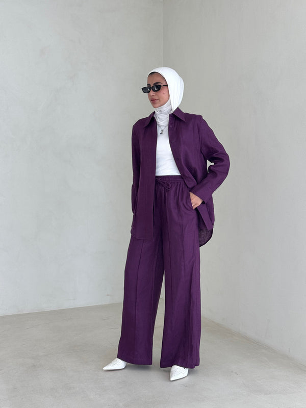 Loose Linen Shirt + Pants Sets