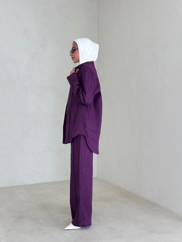 Loose Linen Shirt + Pants Sets