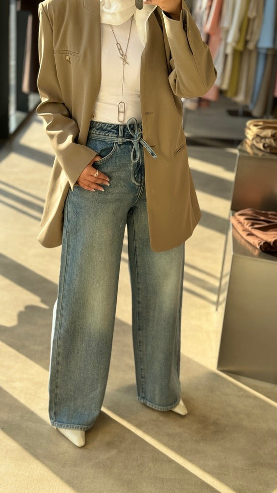 Denim Lace Up Pants