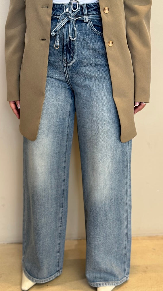 Denim Lace Up Pants