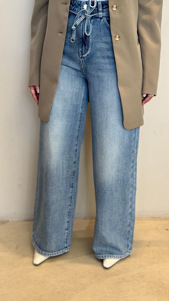 Denim Lace Up Pants