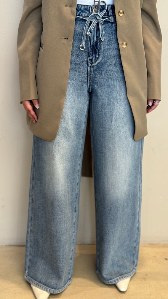 Denim Lace Up Pants