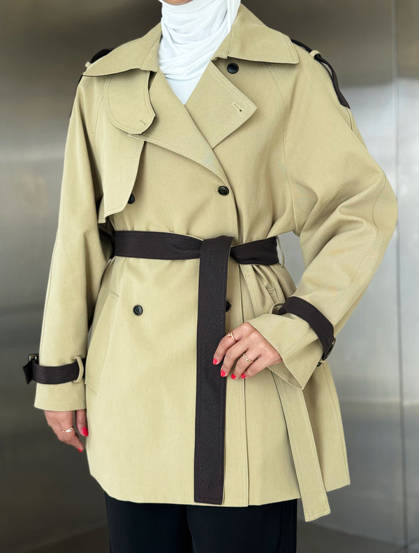 Oversized Fit Jacket w/ Belt