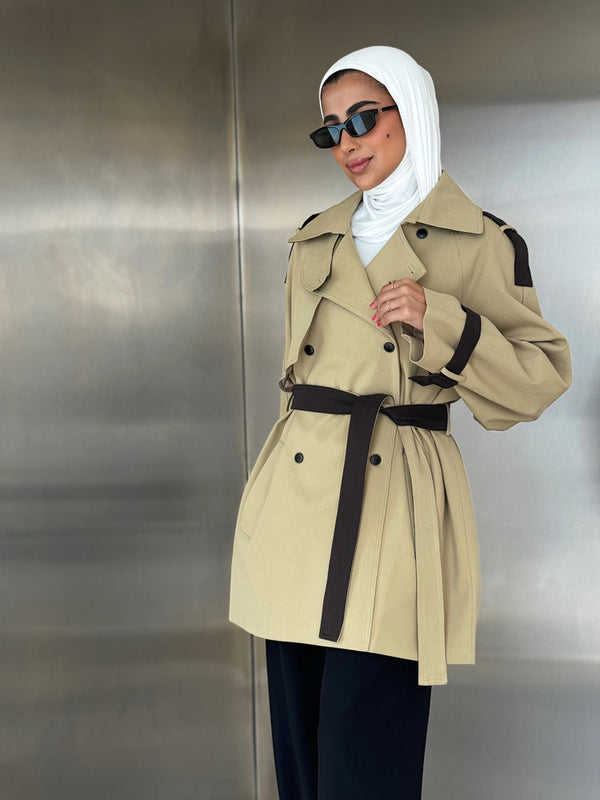 Oversized Fit Jacket w/ Belt