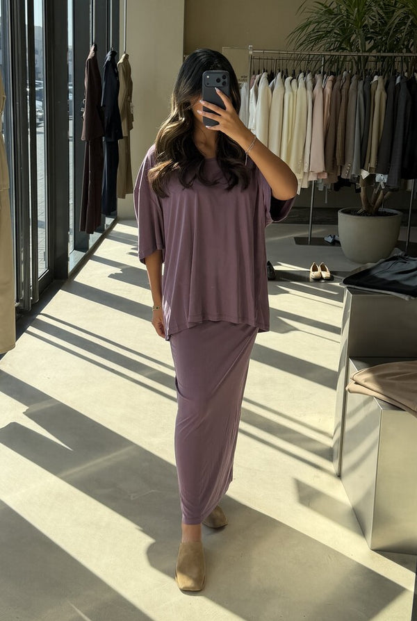 Loose Tunic Skirt Set