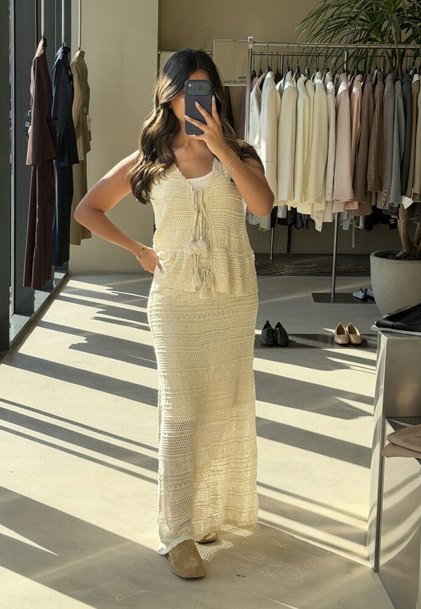 Ribbed Halterneck top & Skirt