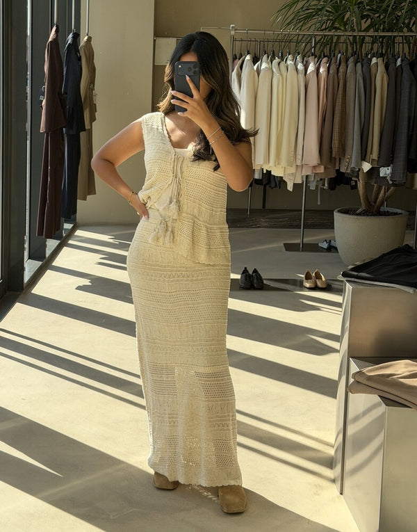Ribbed Halterneck top & Skirt