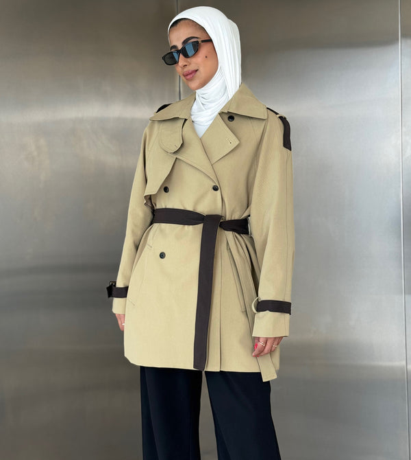 Oversized Fit Jacket w/ Belt