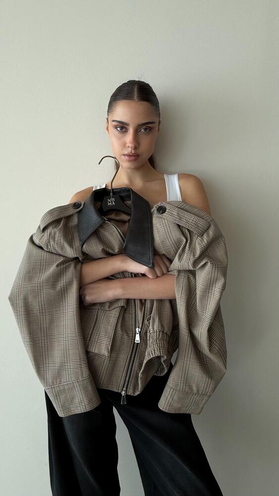 Short-length Checked Jacket