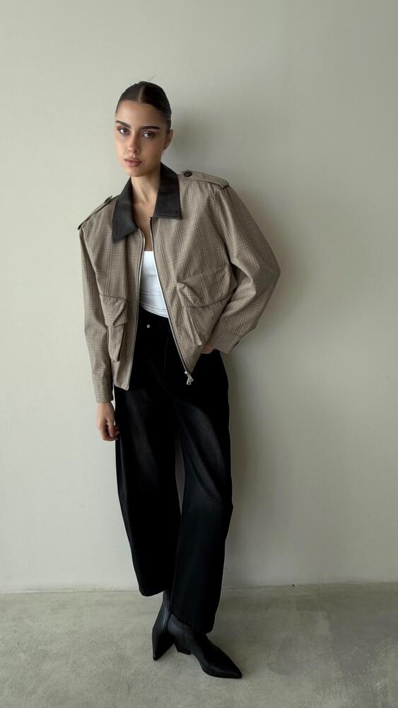 Short-length Checked Jacket