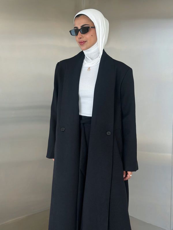 Wrap Belted Coat Pants Set