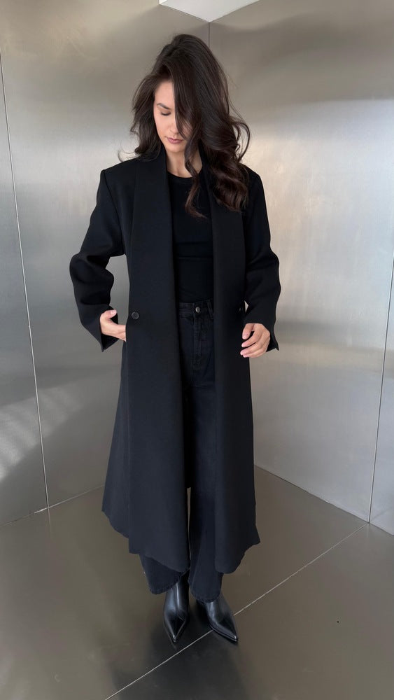 2 Side Buttoned Belted Coat