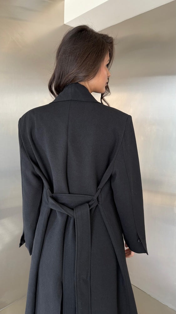 2 Side Buttoned Belted Coat