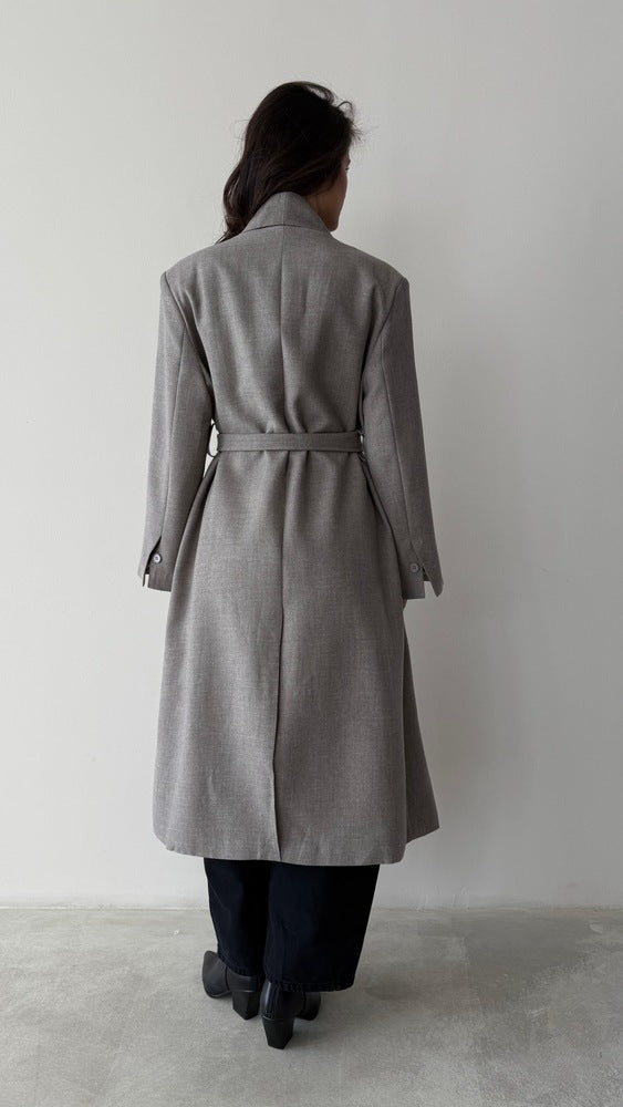 2 Side Buttoned Belted Coat