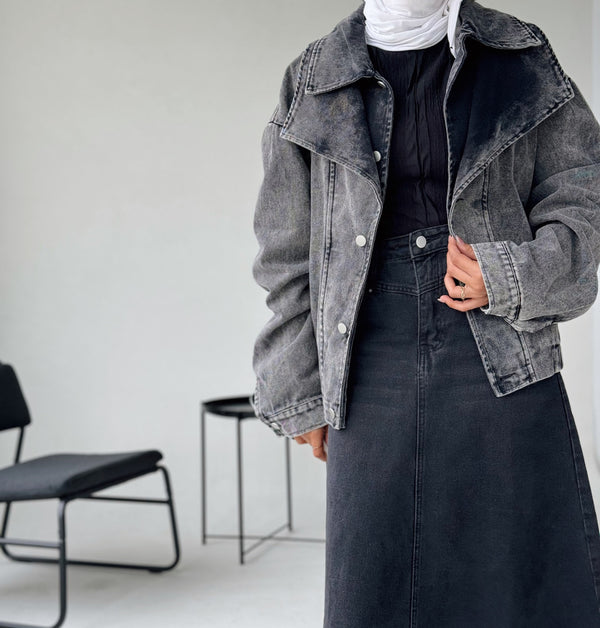 Fashion Women Denim Coats Double-layer Collar